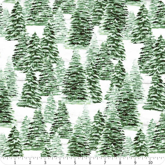 Country Cardinals Packed Trees Light Gray Danielle Murray Wilmington Prints Cotton Fabric