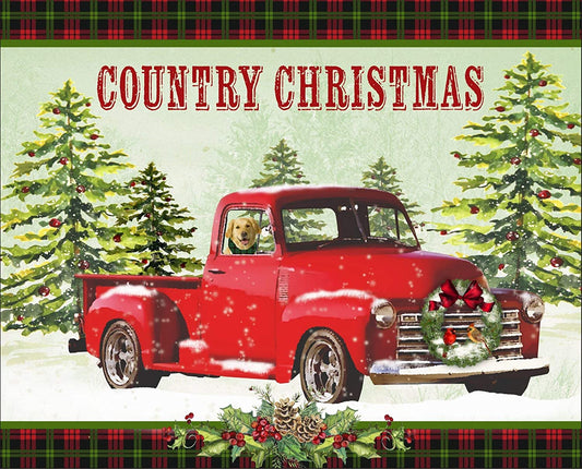 Country Christmas Lab Dog Panel 36" Multi David Textiles Cotton Fabric DT-AL-3981-9C-1