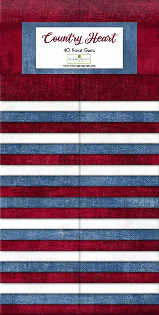 Country Heart 2.5" Strips Karat Gems Wilmington Prints Cotton Fabric