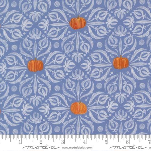 Coven Medallion Tiles Damask Dusk Blue Robin Pickens Moda Cotton Fabric MD-48802-14 | US Fabric Shop