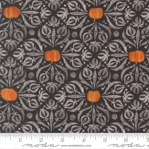 Coven Medallion Tiles Damask Onyx Black Robin Pickens Moda Cotton Fabric MD-48802-16 | US Fabric Shop