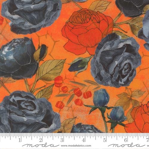 Coven Large Floral Pumpkin Orange Robin Pickens Moda Cotton Fabric MD-48800-12 | US Fabric Shop