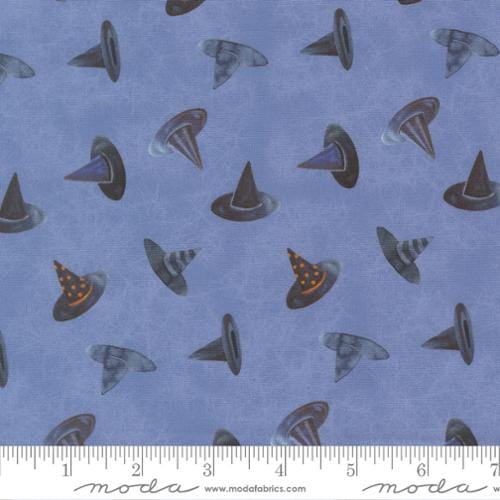 Coven Witch Hats Novelty Dusk Blue Robin Pickens Moda Cotton Fabric MD-48805-14 | US Fabric Shop
