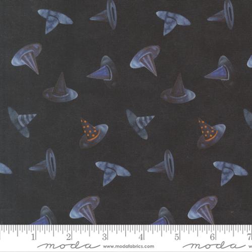 Coven Witch Hats Novelty Onyx Black Robin Pickens Moda Cotton Fabric MD-48805-16