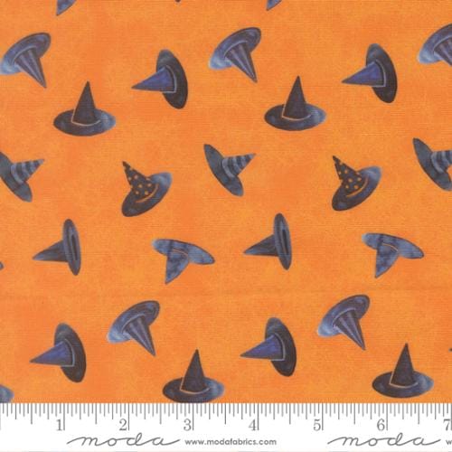 Coven Witch Hats Novelty Pumpkin Orange Robin Pickens Moda Cotton Fabric MD-48805-12 | US Fabric Shop