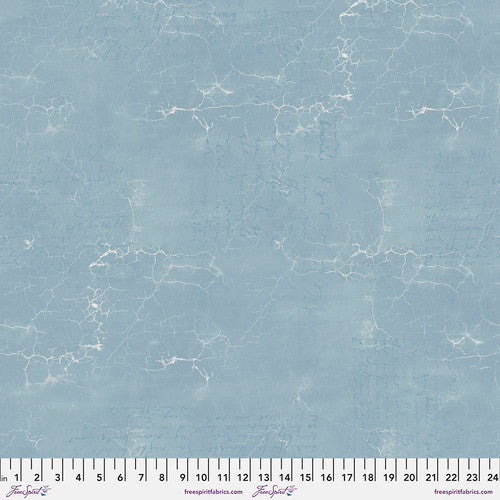 Cracked Shadow Celestine Blue Tim Holtz Eclectic Elements Free Spirit Fabrics Cotton fabric FS-PWTH128.Celestine