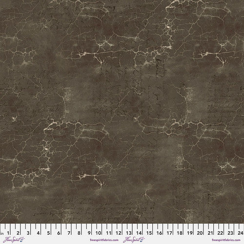 Cracked Shadow Granite Brown Tim Holtz Eclectic Elements Free Spirit Fabrics Cotton fabric FS-PWTH128.Granite