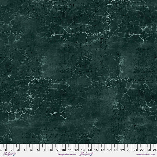 Cracked Shadow Jade Dark Green Tim Holtz Eclectic Elements Free Spirit Fabrics Cotton fabric  FS-PWTH128.Jade