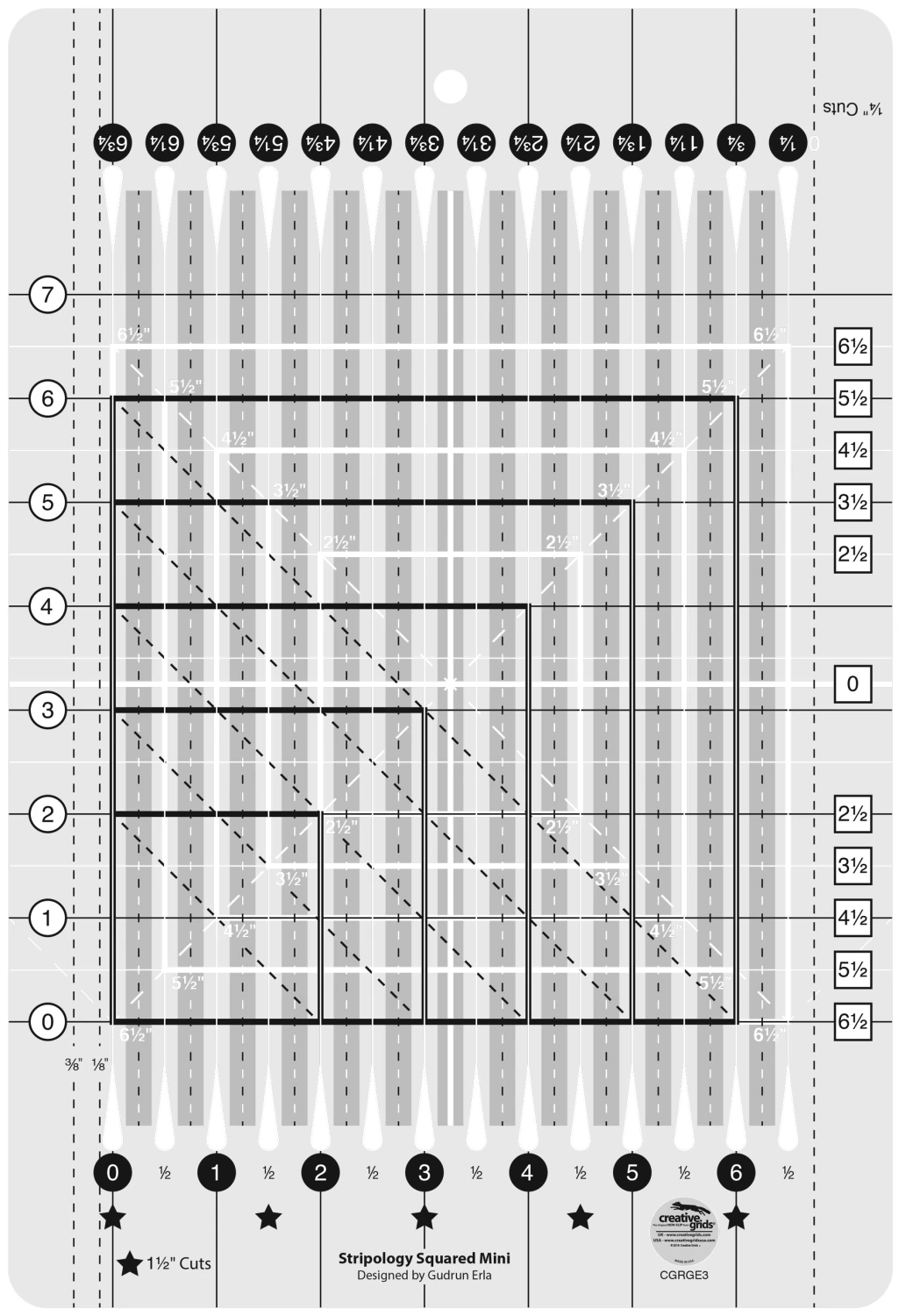 Creative Grids Quilt Ruler Stripology Mini Gudrun Erla G.E. Designs Creative Grids CG-CGRGE3