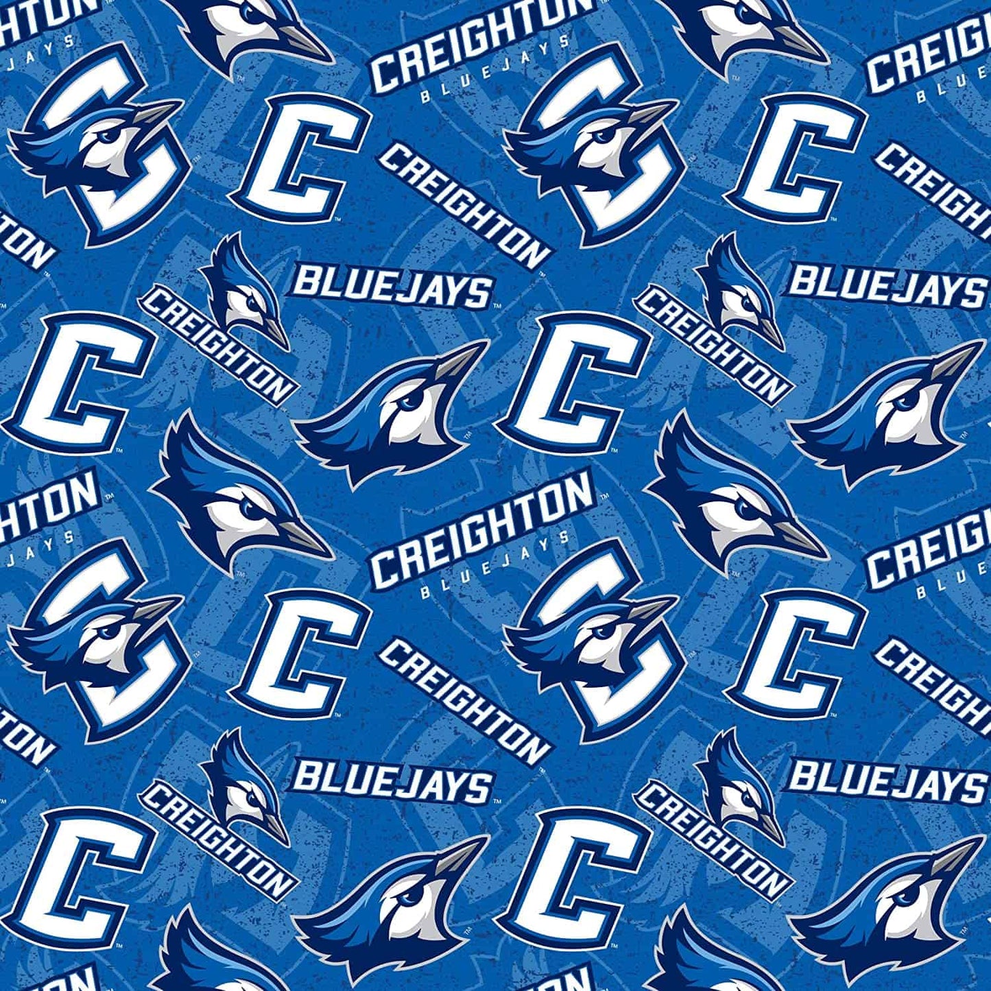 Creighton Blue Jays NCAA College Tone on Tone Sykel Cotton Fabric CRE-1178
