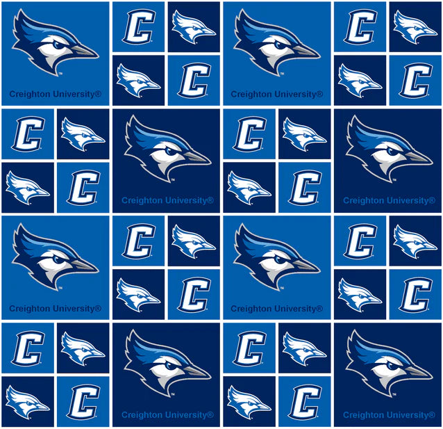 Creighton Blue Jays NCAA College Tone on Tone Sykel Enterprises Cotton Fabric CRE-020