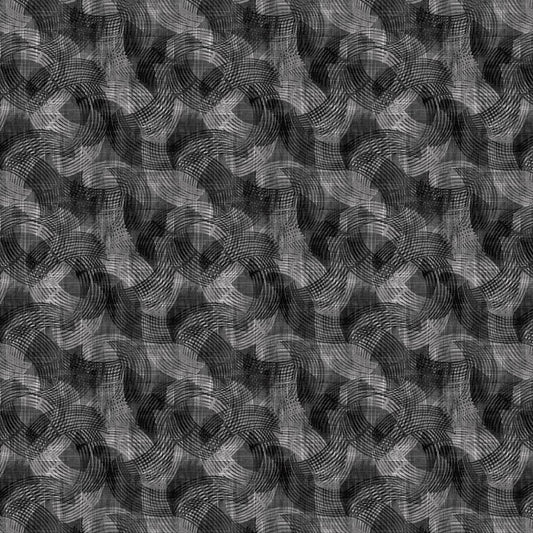 Crescent 108" Wide Backing Textured Arcs Charcoal Black Urban Essence Designs Blank Quilting Cotton Fabric BQ-2970-99