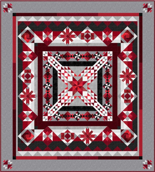 Crimson Shadows Batik Quilt Kit Wilmington Prints WP-K24194