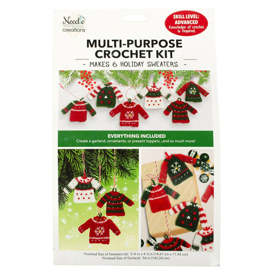 Crochet Kit Christmas Sweater Needle Creations NDL-CRCHKT-SWTR