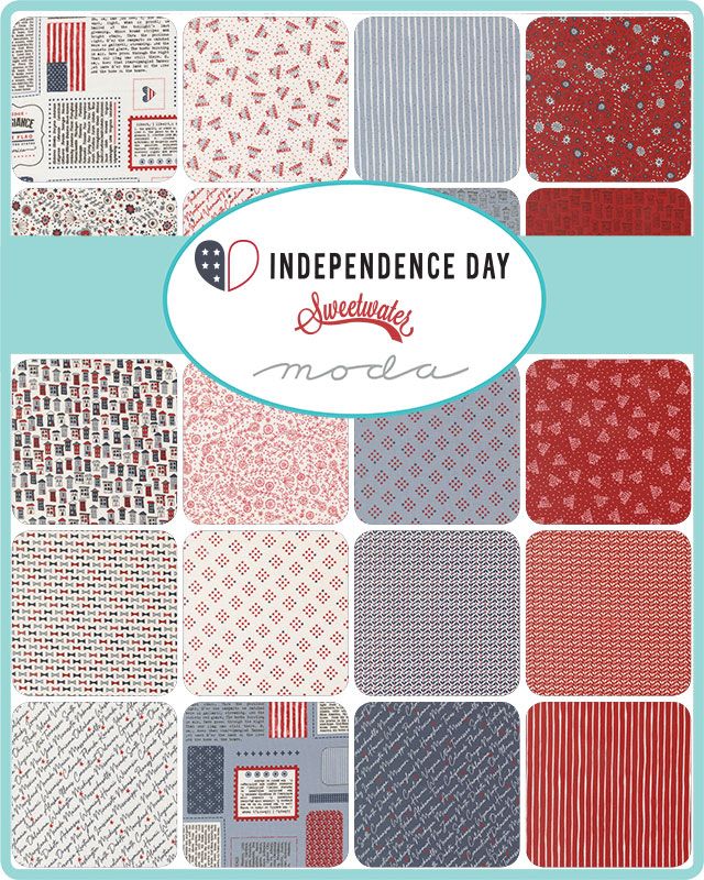 Independence Day 5" Squares Charm Pack 42 pcs Sweetwater Moda Fabrics Cotton Fabric MD-55720PP
