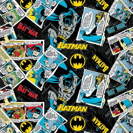 DC Comics Batman Collage Black Camelot Fabrics Cotton Fabric CF-23200119-3