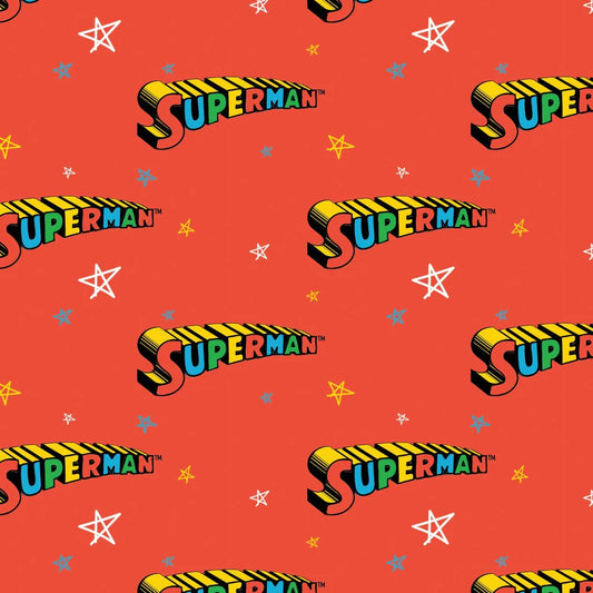 DC Comics Superman Emblem Doodle Red Camelot Fabrics Cotton Fabric CF-23400908-01