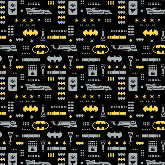 DC Comics Young DC Batman Icons Black Camelot Fabrics Cotton Fabric CF-23421470-3