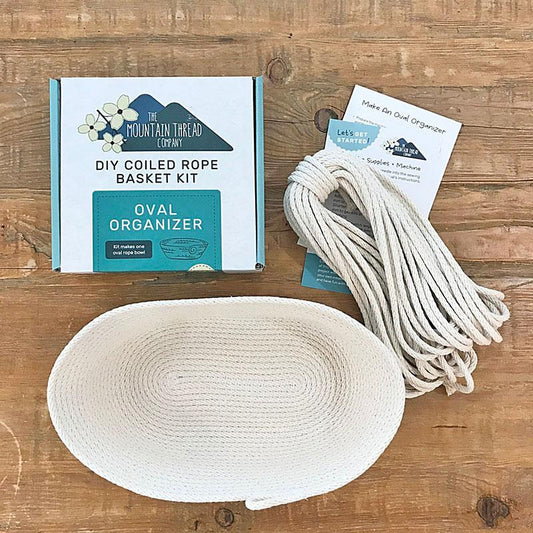 DIY Coiled Rope Basket Kit Oval Organizer The Mountain Thread Company TMTC-1OOKIT15