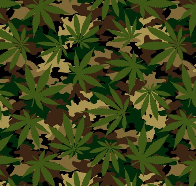 Marijuana Camo Cannabis David Textiles Cotton Fabric DT-6364-0C-2