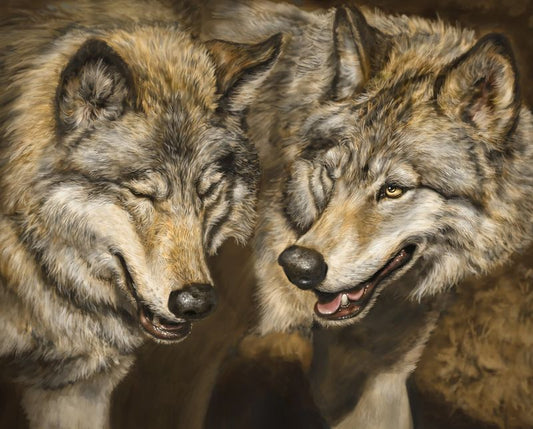 Two Wolves Panel 36" David Textiles Cotton Fabric DT-AL-3982-9C-1