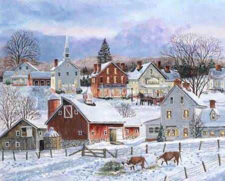 Winter Snow Pine Valley Panel 36" Four Seasons David Textiles Cotton Fabric DT-AL-5916-3C-1