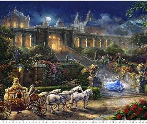 Disney Cinderella at Midnight Thomas Kinkade 36" David Textiles Cotton Fabric DT-DS-2064-9C-1 Multi