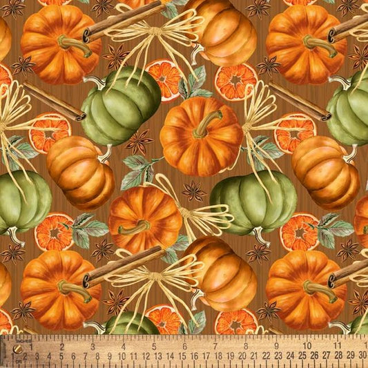 Pumpkin Spice Toss Autumn Harvest David Textiles Cotton Fabric DT-DX-2853-1C-2