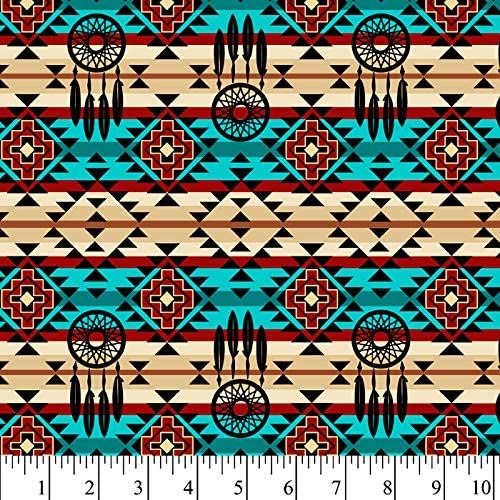 Dreamcatchers Native Turquoise David Textiles Cotton Fabric DT DT-5363-6C-2