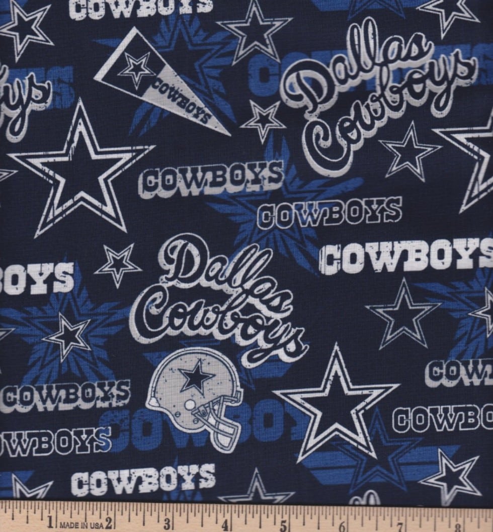 Dallas Cowboys NFL Football Retro 58-60" Fabric Traditions Cotton Fabric NFL-14443D