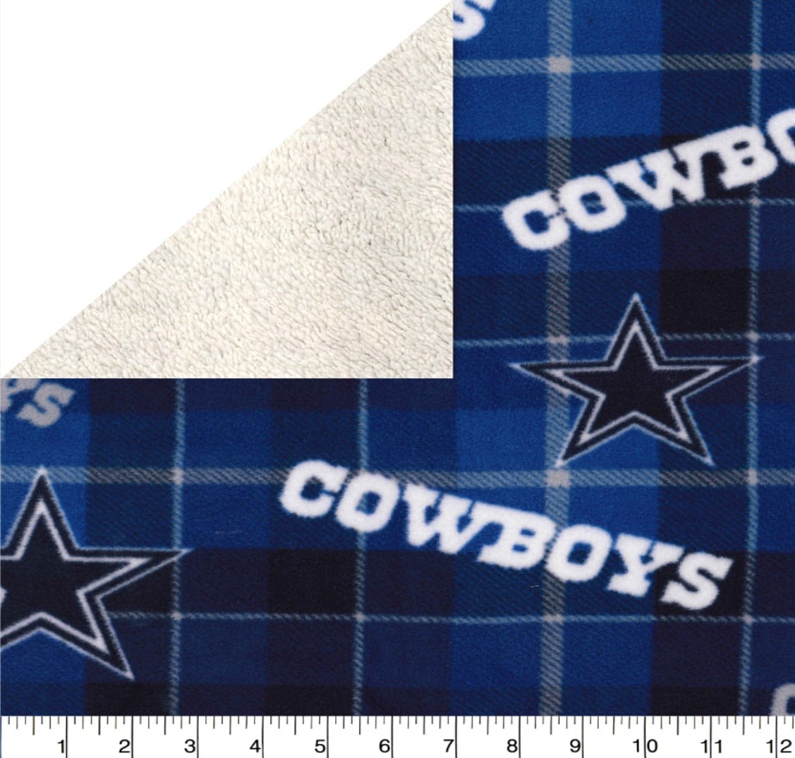 Dallas Cowboys NFL Football Plaid SHERPA 58" Fleece Fabric NFL-70182D