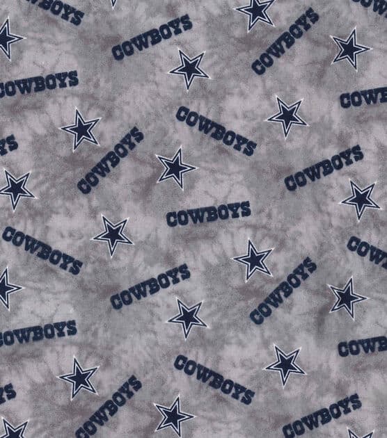 Dallas Cowboys NFL Football Tie Dye in Gray Design 42" FLANNEL Fabric NFL-14765D