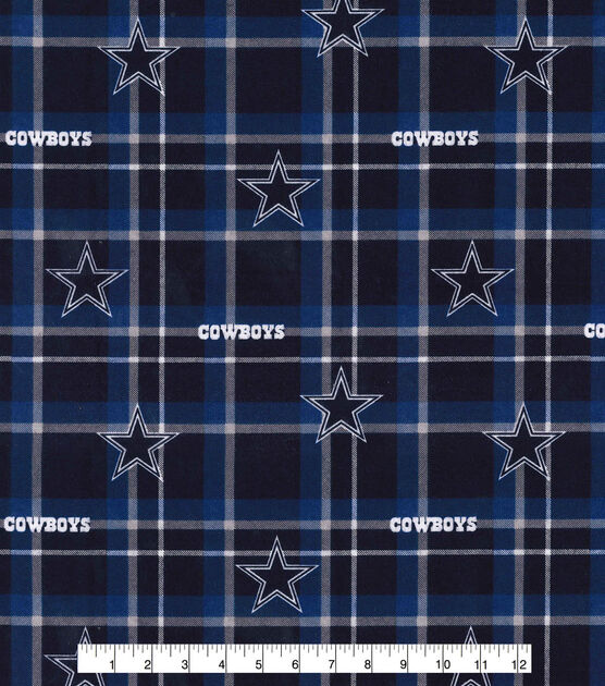 Dallas Cowboys NFL Plaid FLANNEL Design Cotton Fabric NFL-14930D