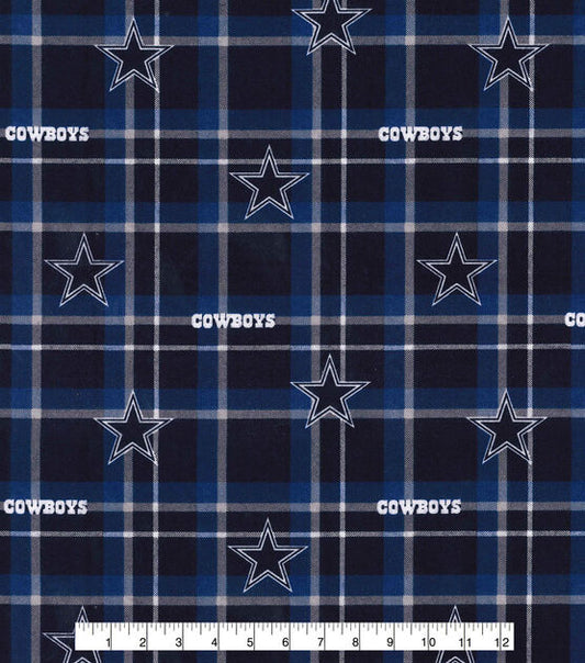 Dallas Cowboys NFL Plaid FLANNEL Design Cotton Fabric NFL-14930D