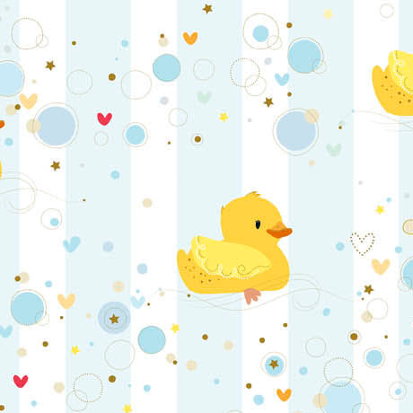 Darling Duckies Rubber Duckies Stripe Blue Turnowsky Quilting Treasures Cotton Fabric QT-29712-B