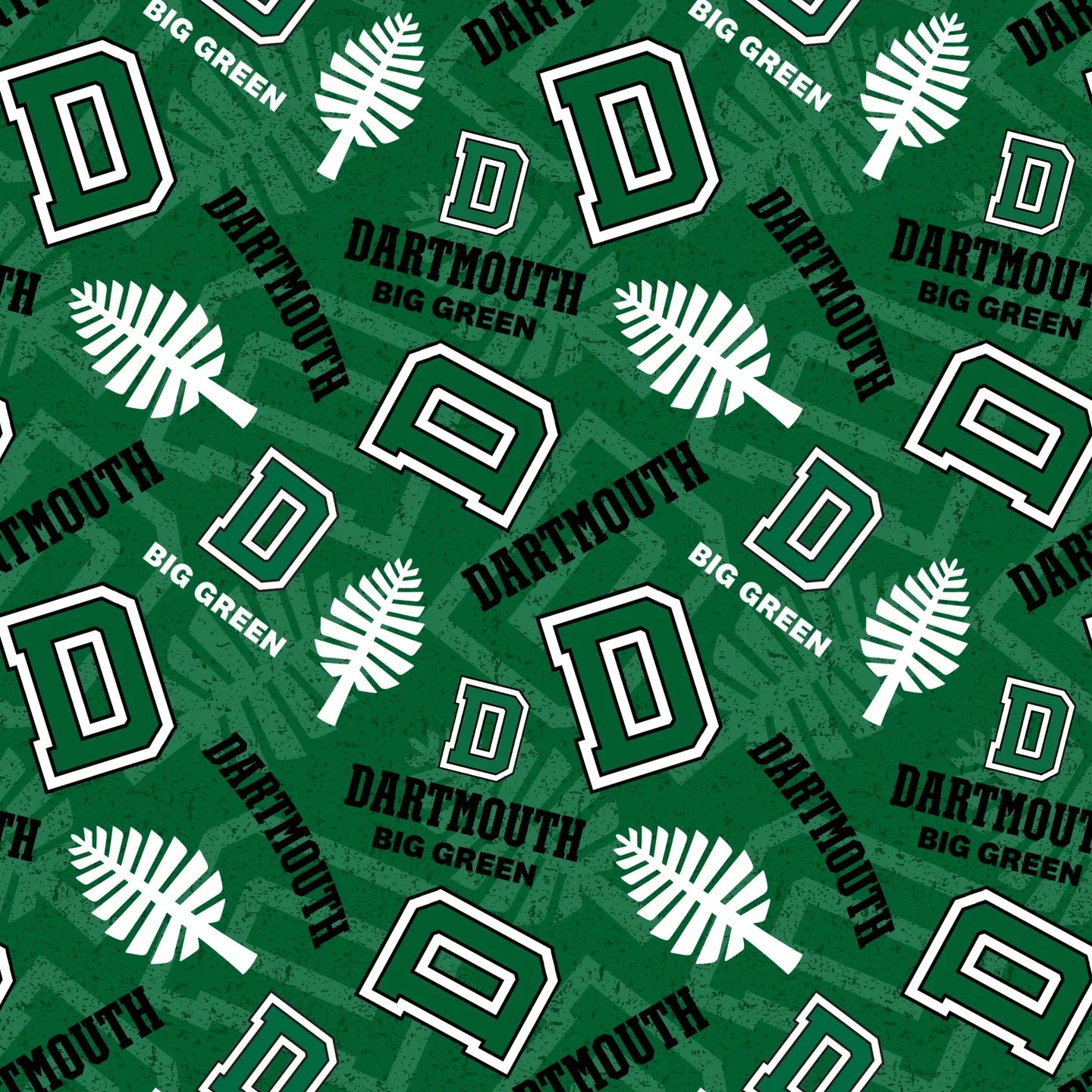 Dartmouth College Big Green NCAA College Tone on Tone Sykel Enterprises Cotton Fabric DART-1178