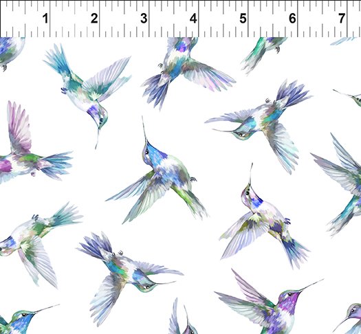 Daydreams Hummingbirds Blue Jason Yenter The Beginning Fabrics Cotton Fabric ITB-5DD-2