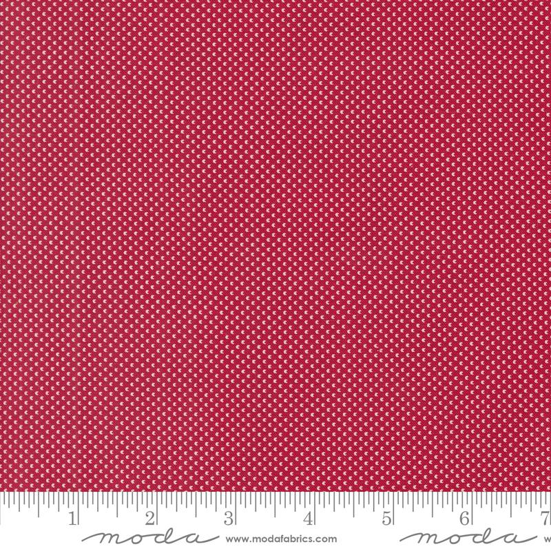 Dear Santa Mini Snowballs Dots Crimson Red Primitive Gatherings Moda Cotton Fabric