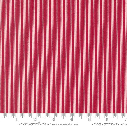 Dear Santa Stripes Crimson Red Primitive Gatherings Moda Cotton Fabric