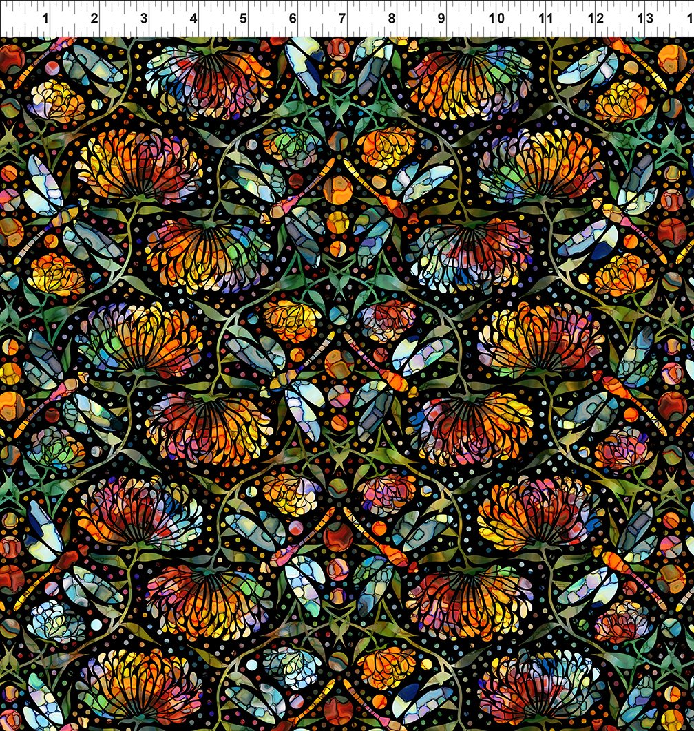 Dear Clara Bloom Dragonflies Multi Jason Yenter In The Beginning Cotton Fabric ITB-2DCL-1