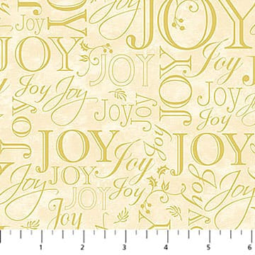 Deck the Halls Joy Text Blender Beige Multi Liza Bea Studio Northcott Cotton Fabric NC-29002-12 | US Fabric Shop