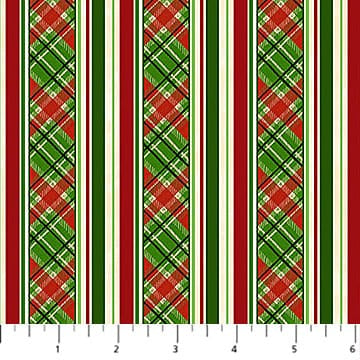 Deck the Halls Stripe Plaid Beige Multi Liza Bea Studio Northcott Cotton Fabric NC-29000-12 | US Fabric Shop