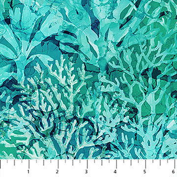 Deep Blue Multi Coral Teal Multi Deborah Edwards and Melanie Samra Northcott Cotton Fabric NC-DP28125-68