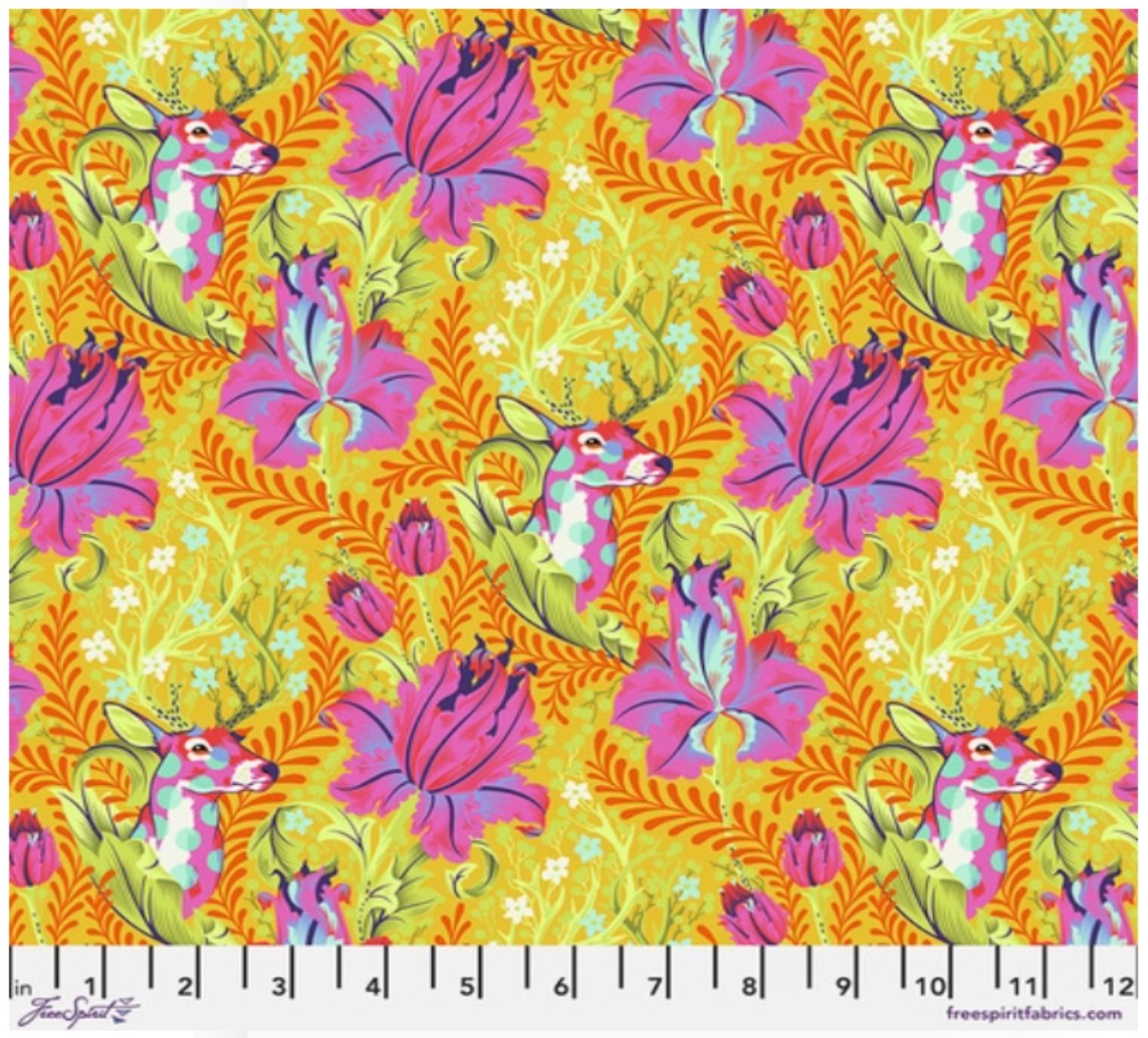 Deer John Glow Tiny Beasts Tula Pink Free Spirit Cotton Fabric FS PWTP178.GLOW