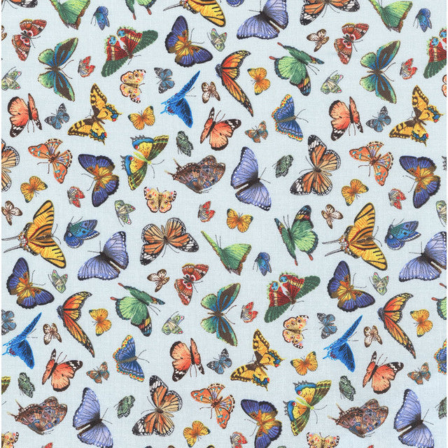 Delicate Creations Butterflies Blue Elizabeth's Studio Cotton Fabric