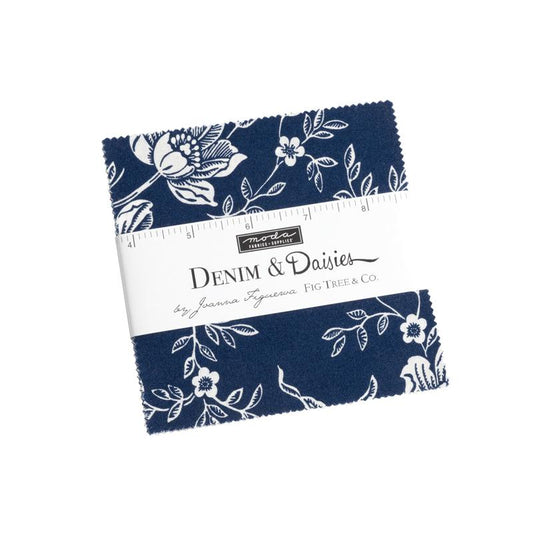 Denim & Daisies 5" Squares Charm Pack Fig Tree Co. Moda Cotton Fabric MD-35380PP