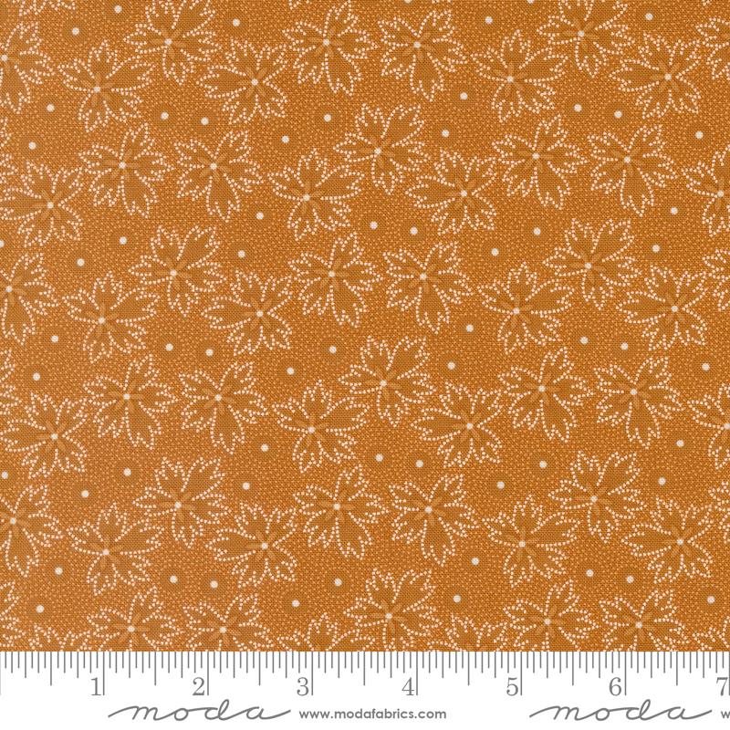 Denim & Daisies Prairie Blenders Leaf Dot Nutmeg Brown Fig Tree Co. Moda Cotton Fabric MD-35385-15
