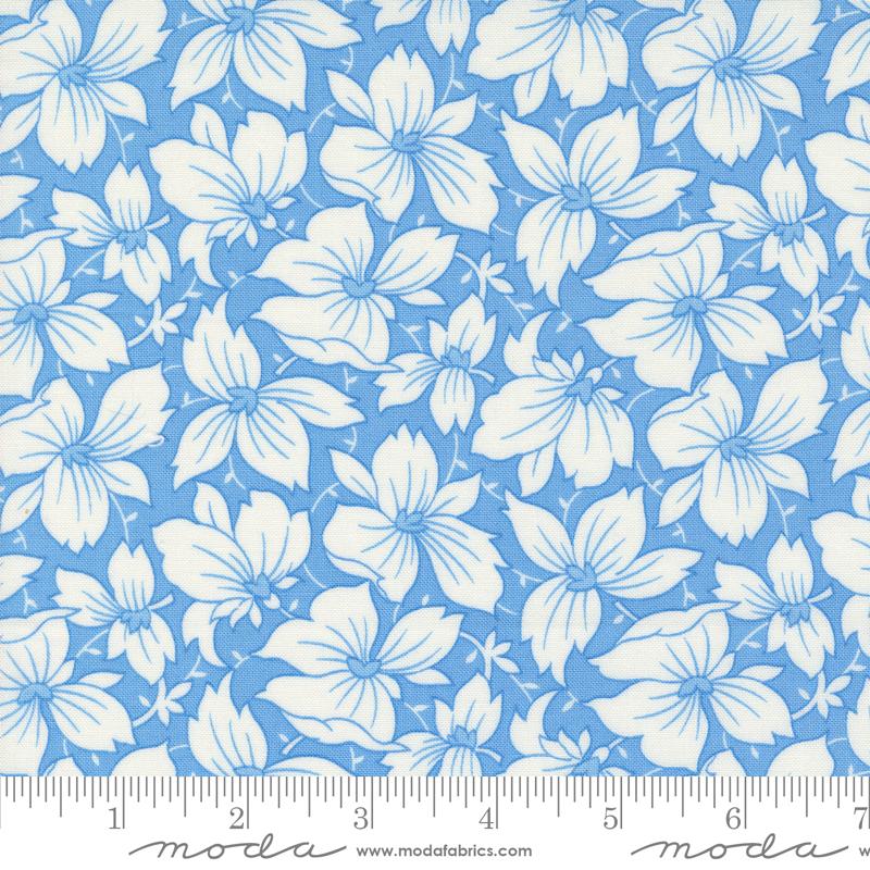 Denim & Daisies Sunday Best Florals Stonewashed Light Blue Fig Tree Co. Moda Cotton Fabric MD-35381-16