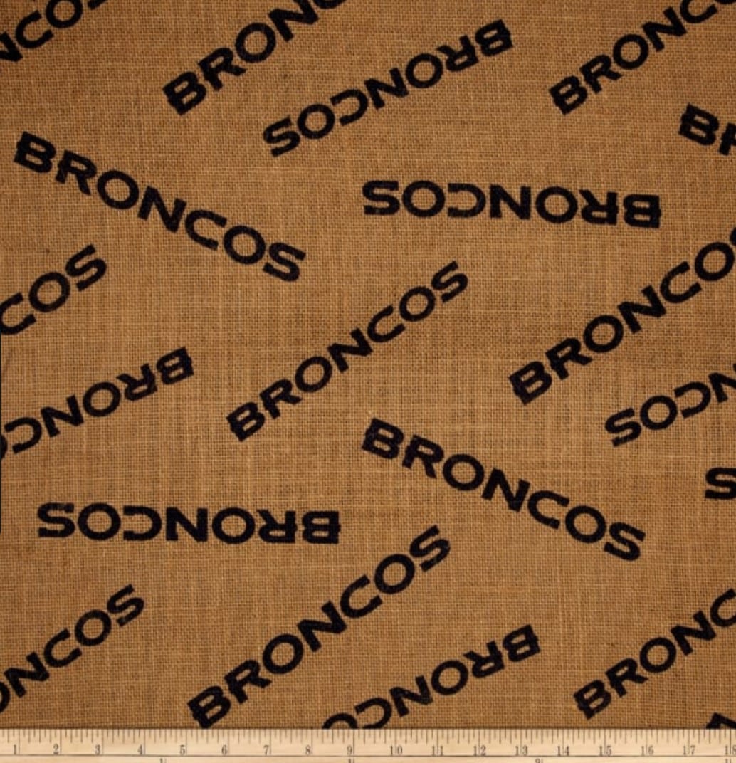 Denver Broncos NFL Football Burlap 47" Fabric Traditions Jute Fabric NFL-6495