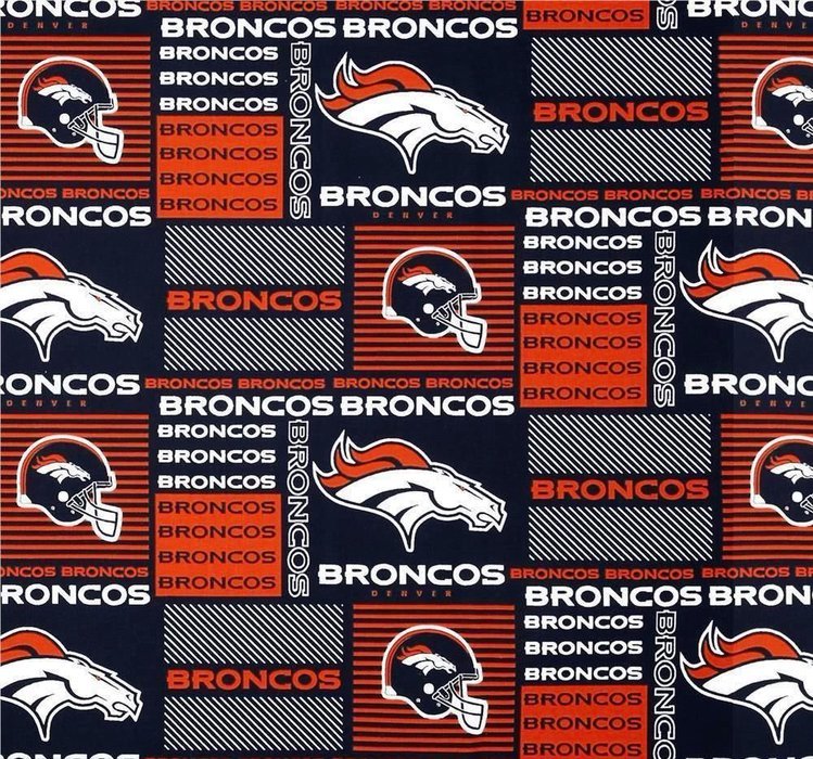 Denver Broncos NFL Football Block 58" Fabric Traditions Cotton Fabric NFL-6422D